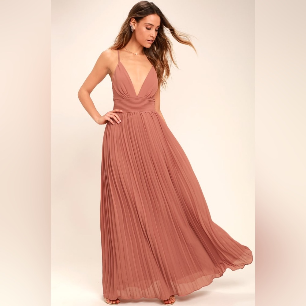 Lulus Depths of My Love Rusty Rose Maxi Dress